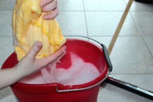 cleaning bucket, cleaning rags, soapy water-1290940.jpg